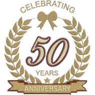 Matriz de Bordado Moldura Aniversario de 50 anos 
